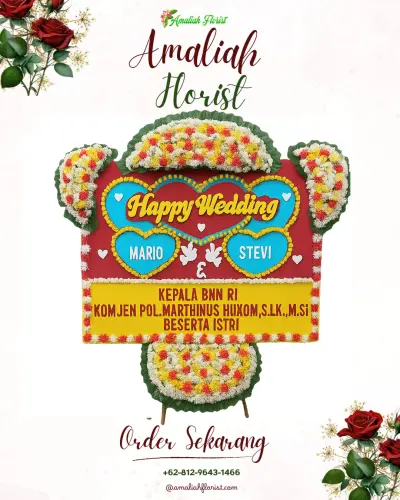 Karangan Papan Bunga Pernikahan di Sumbersari
